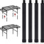Set 4 Patas Plegables Mesa Campamento Aluminio 14-30pulg Negro