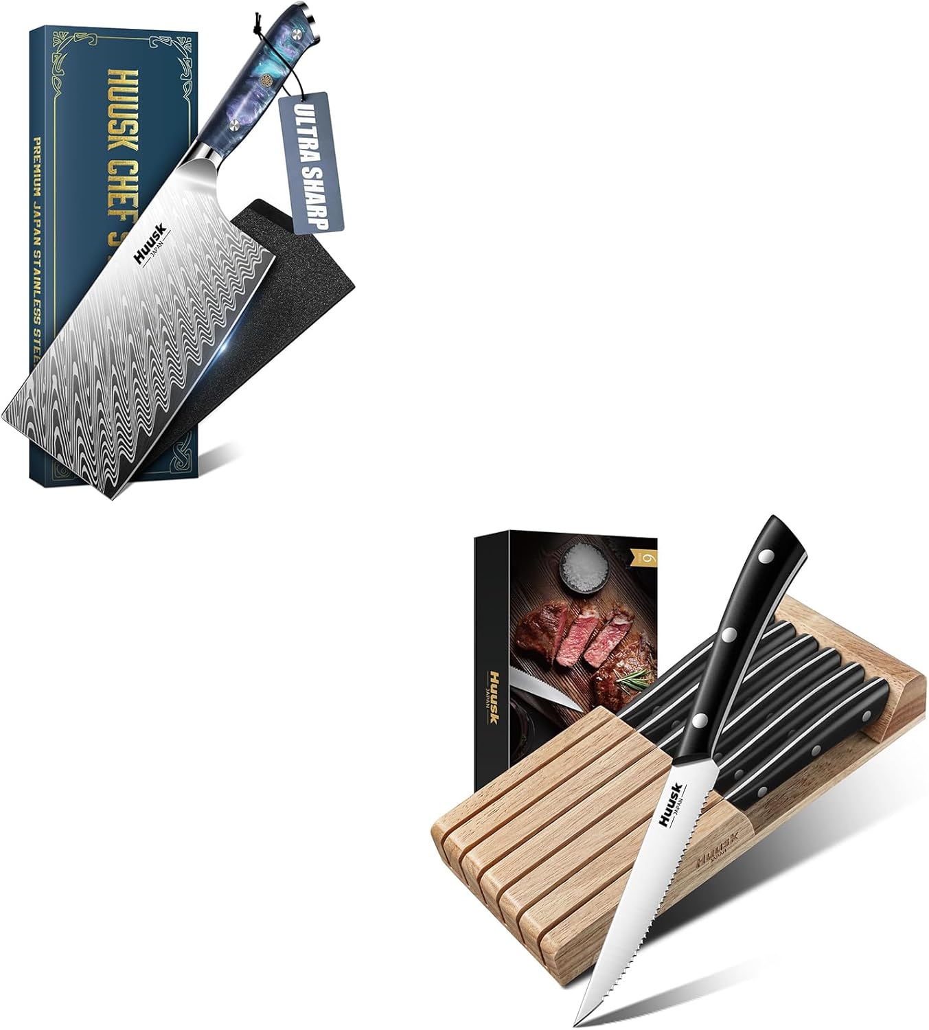 Set 6 Cuchillos Carne Acero Inox con Bloque