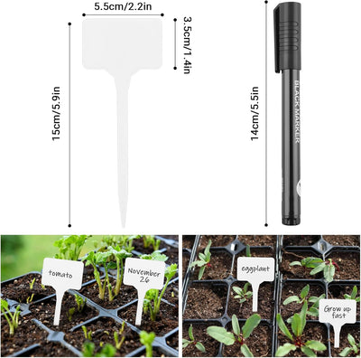Etiquetas tipo T blancas 6pulg para plantas al aire libre