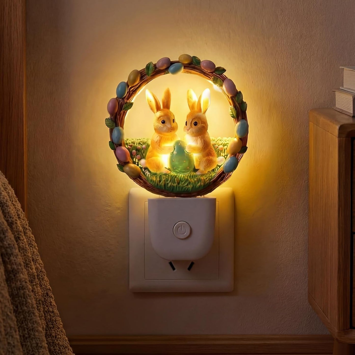 Luz Nocturna LED Pascua Enchufable Decoración Dormitorio