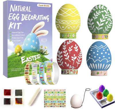 Kit decoración huevos Pascua 4 colores naturales no tóxicos