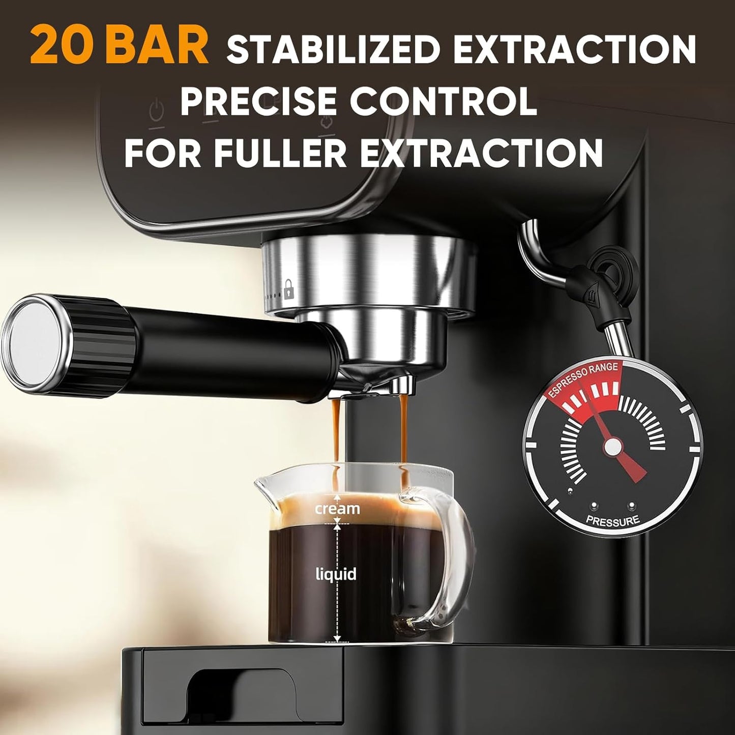 Cafetera Espresso 20 Bar Pantalla Táctil Espumador Leche