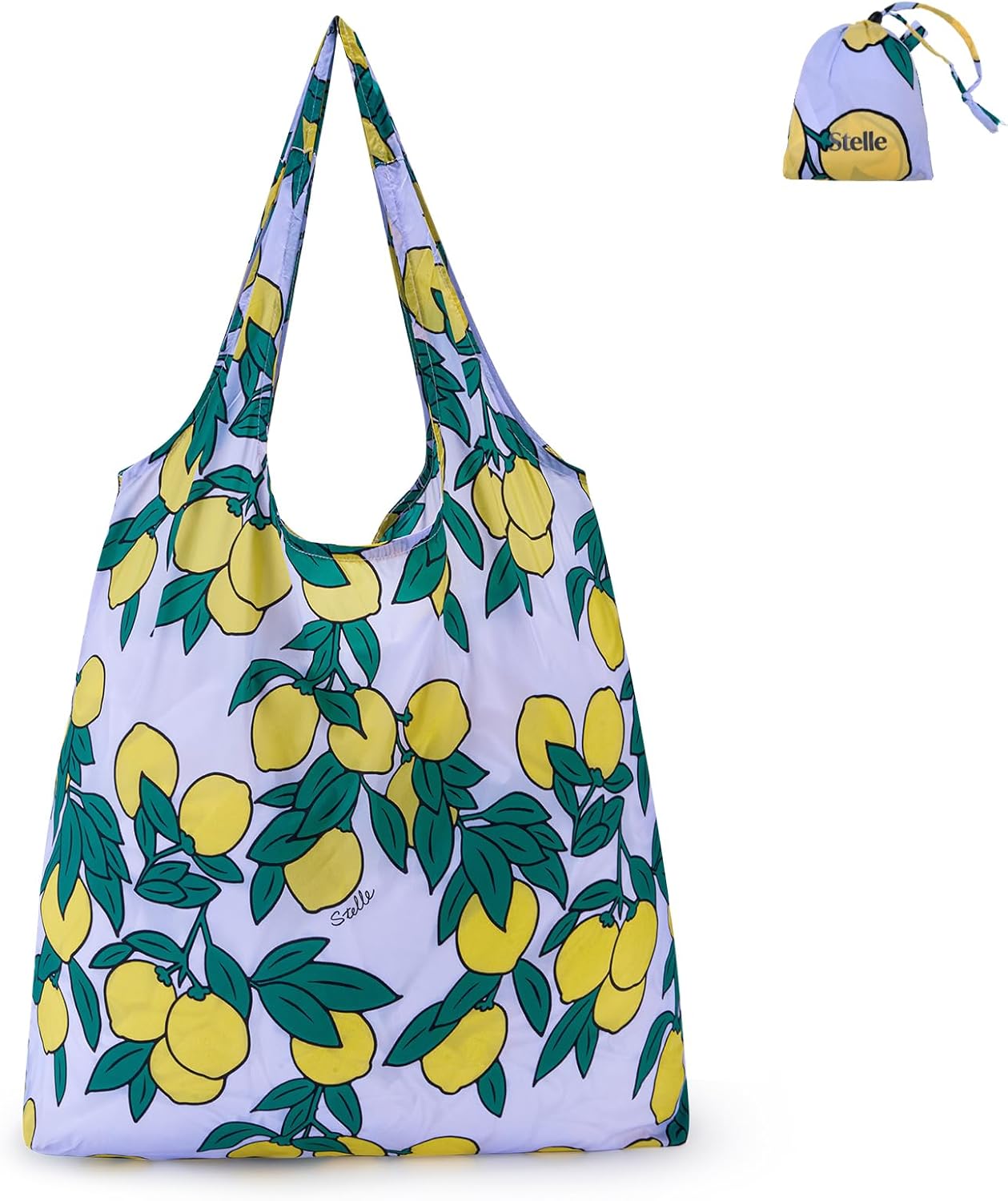 Bolsa de comestibles ligera reutilizable con asas de nylon ripstop