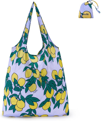 Bolsa de comestibles ligera reutilizable con asas de nylon ripstop
