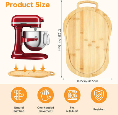 Alfombrilla deslizante bambú para KitchenAid 5-8qt