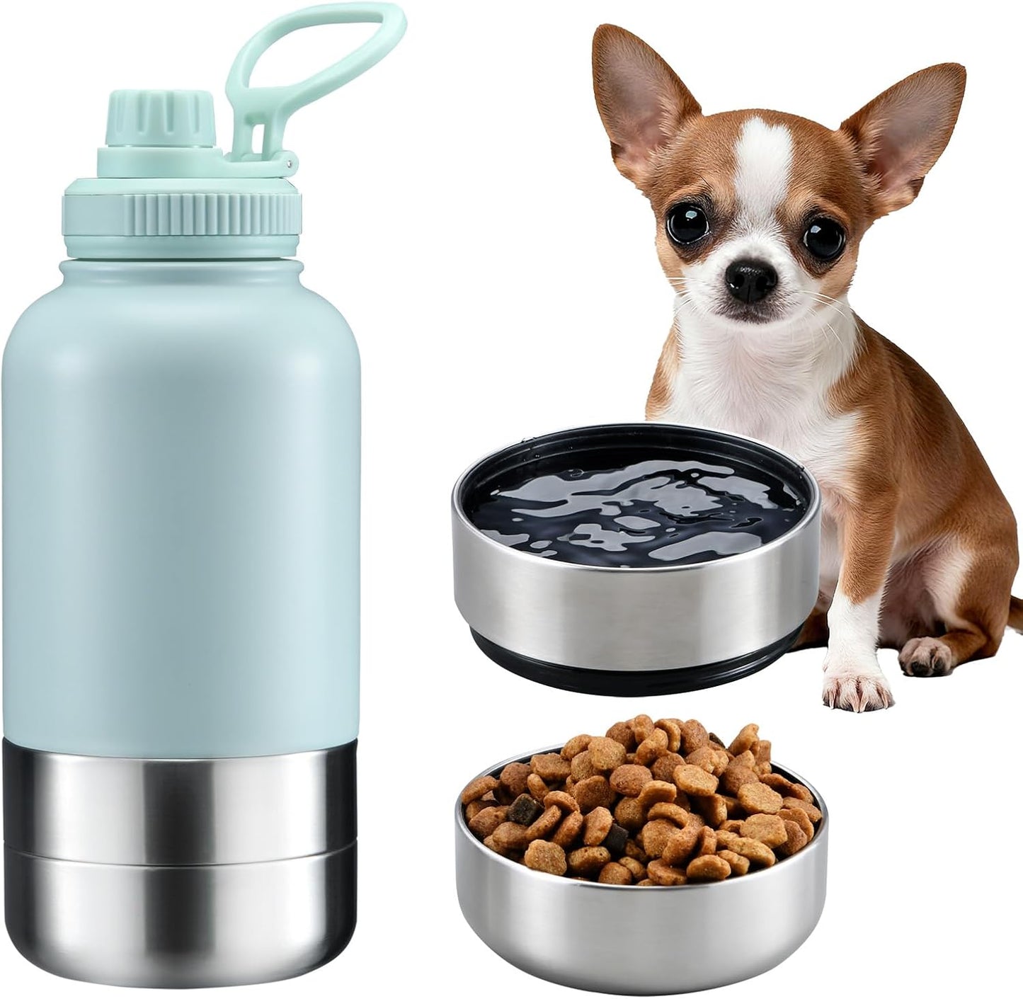 Botella agua aislada perros 32oz doble pared acero inox