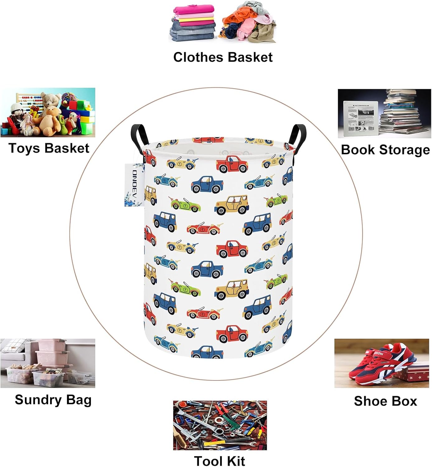 Cesta redonda plegable para niños coche