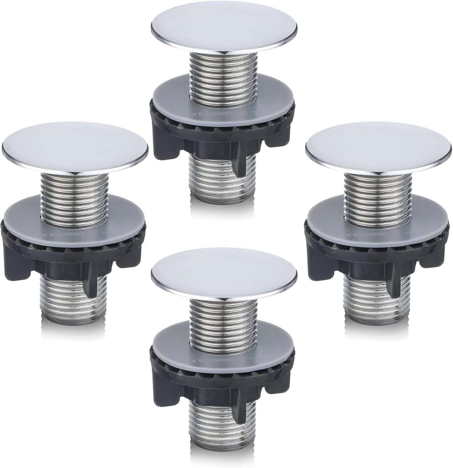4 Tapones ABS para fregadero diámetro 1.7pulg acabado plateado