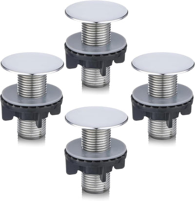 4 Tapones ABS para fregadero diámetro 1.7pulg acabado plateado