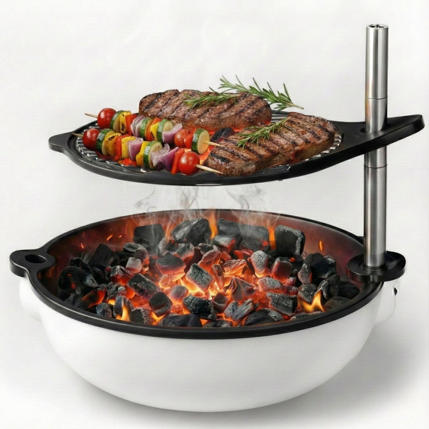 Parrilla carbón portátil rejilla ajustable camping