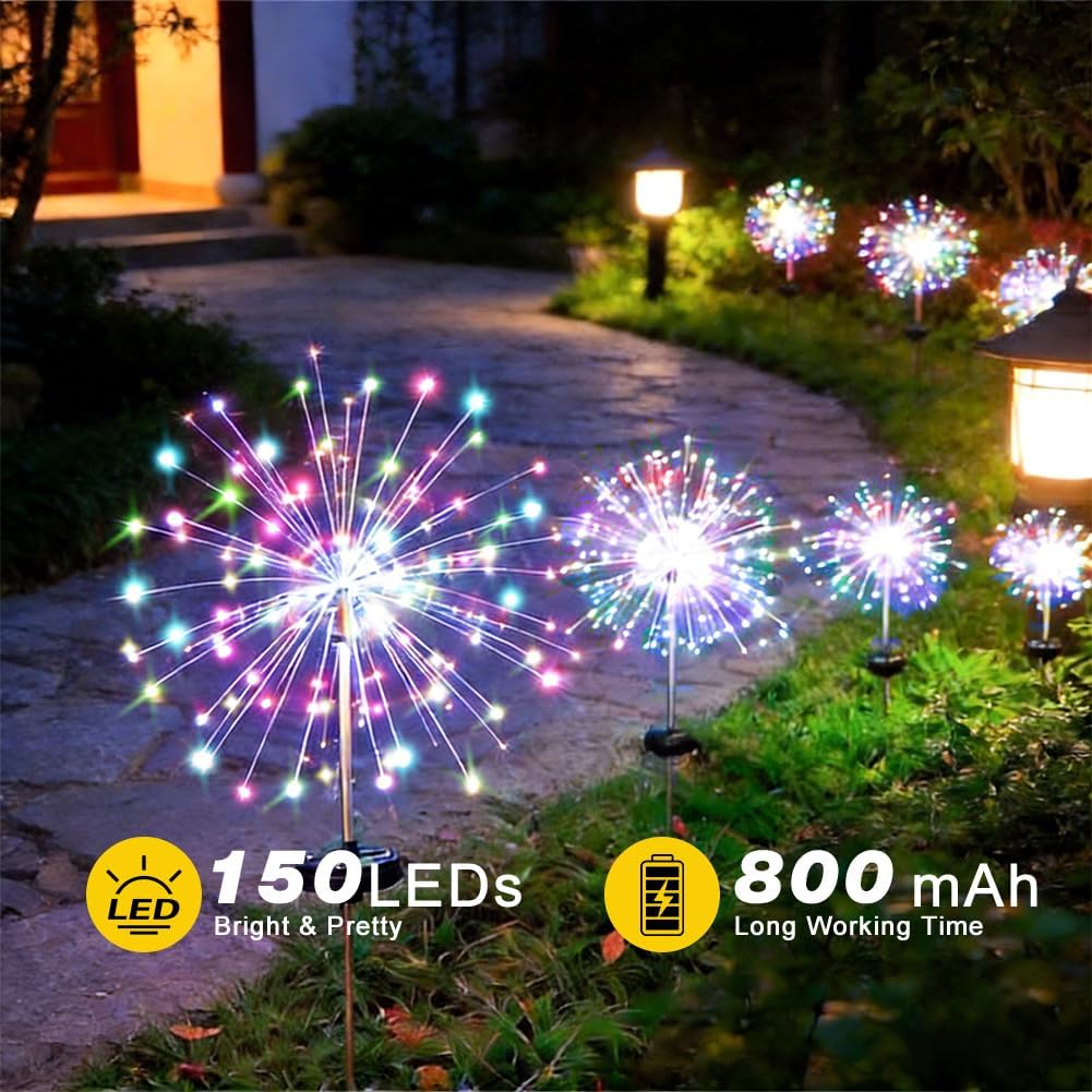 Luz solar RGB para jardín 150 LED pack 4