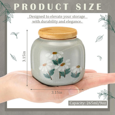 Recipiente de té y café pequeño de 9 oz con tapa hermética de cerámica
