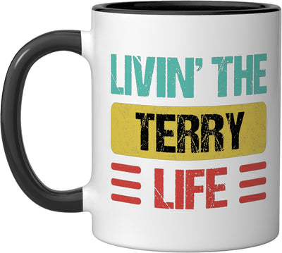 Taza cerámica Terry negra/blanca