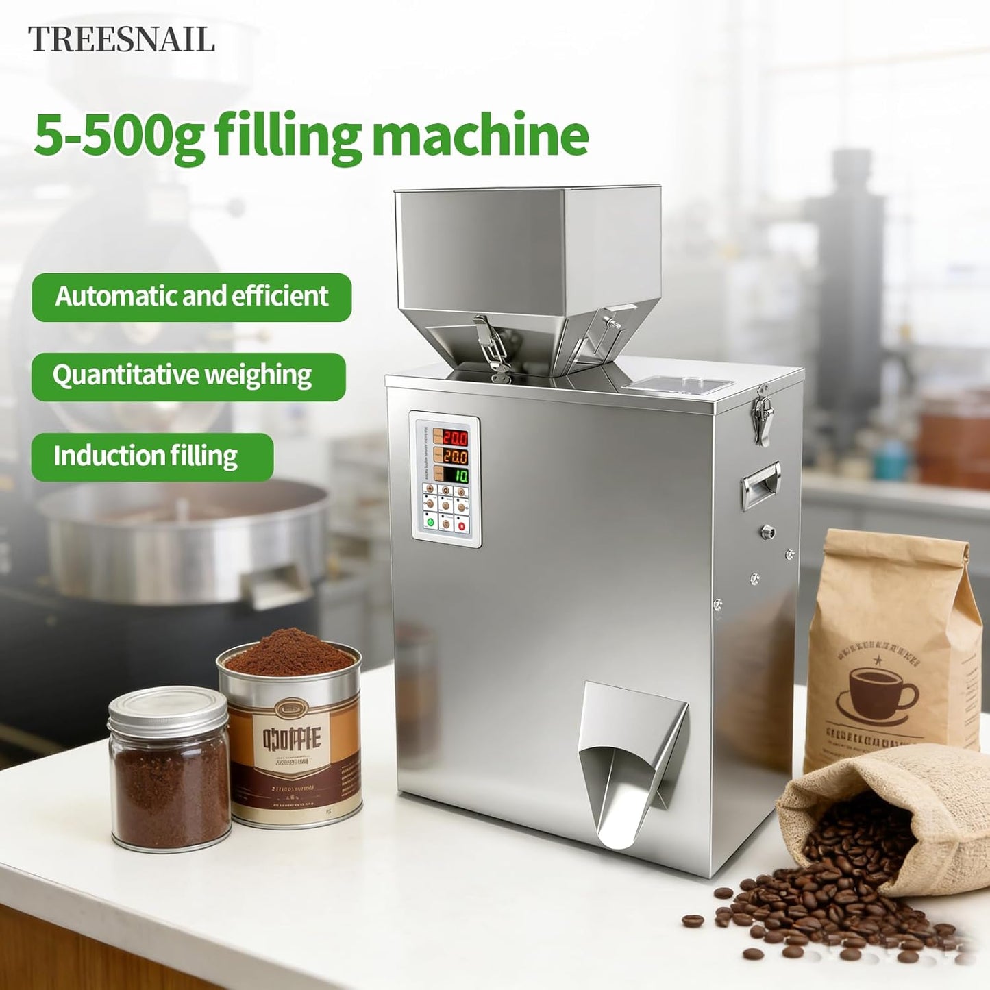 Máquina llenado polvo 0.18-17.64oz automática té café harina