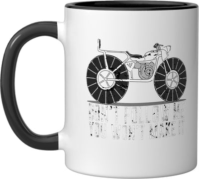 Taza cerámica para motocicleta dirt bike negra/blanca