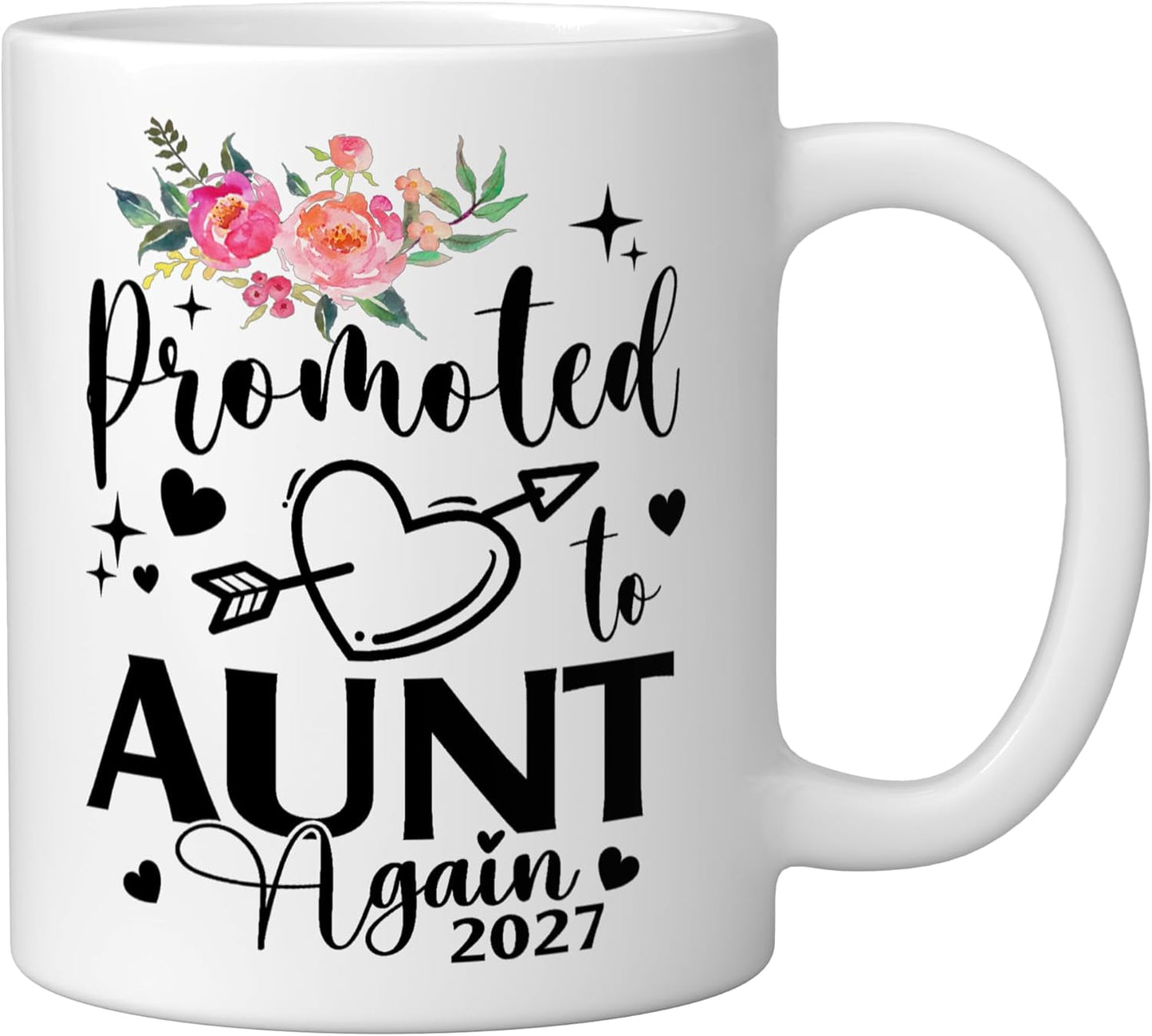 Taza de cerámica con flores corazón blanca 2027
