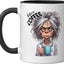 Taza Cerámica Café Con Cara Broma Negro/Blanco