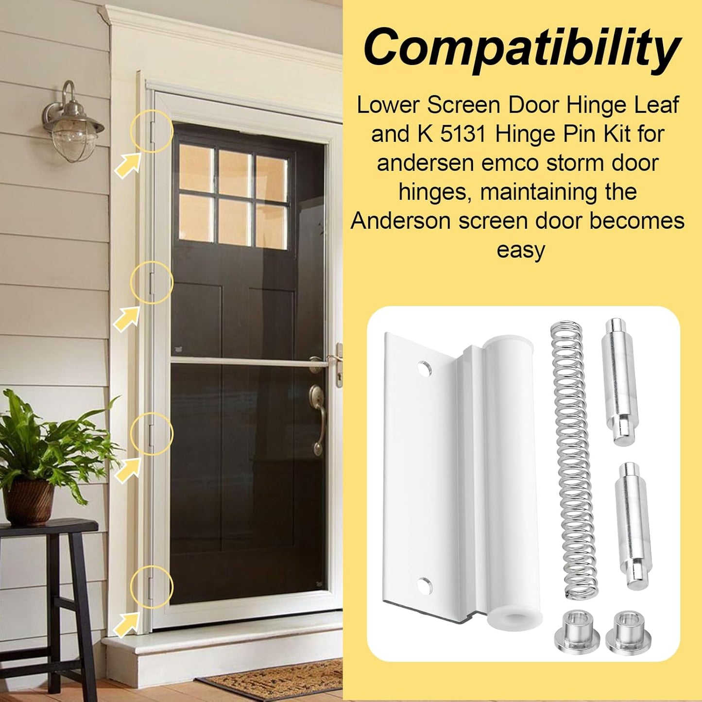 Kit pasador bisagra puerta pantalla 4 pzas comp Anderson Croft EMCO