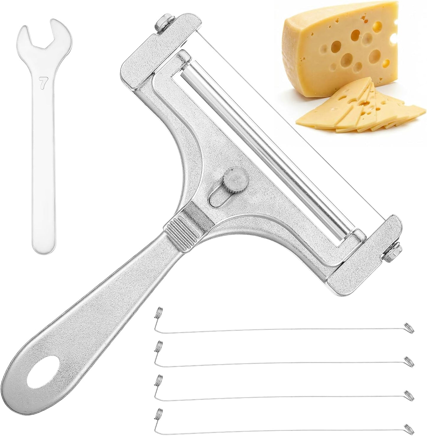 Cortador queso acero inox 4 cables llave ajustable