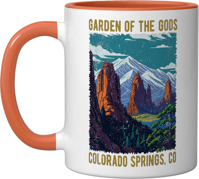 Taza Cerámica Diseño Desgastado Colorado Springs Orange/Blanco