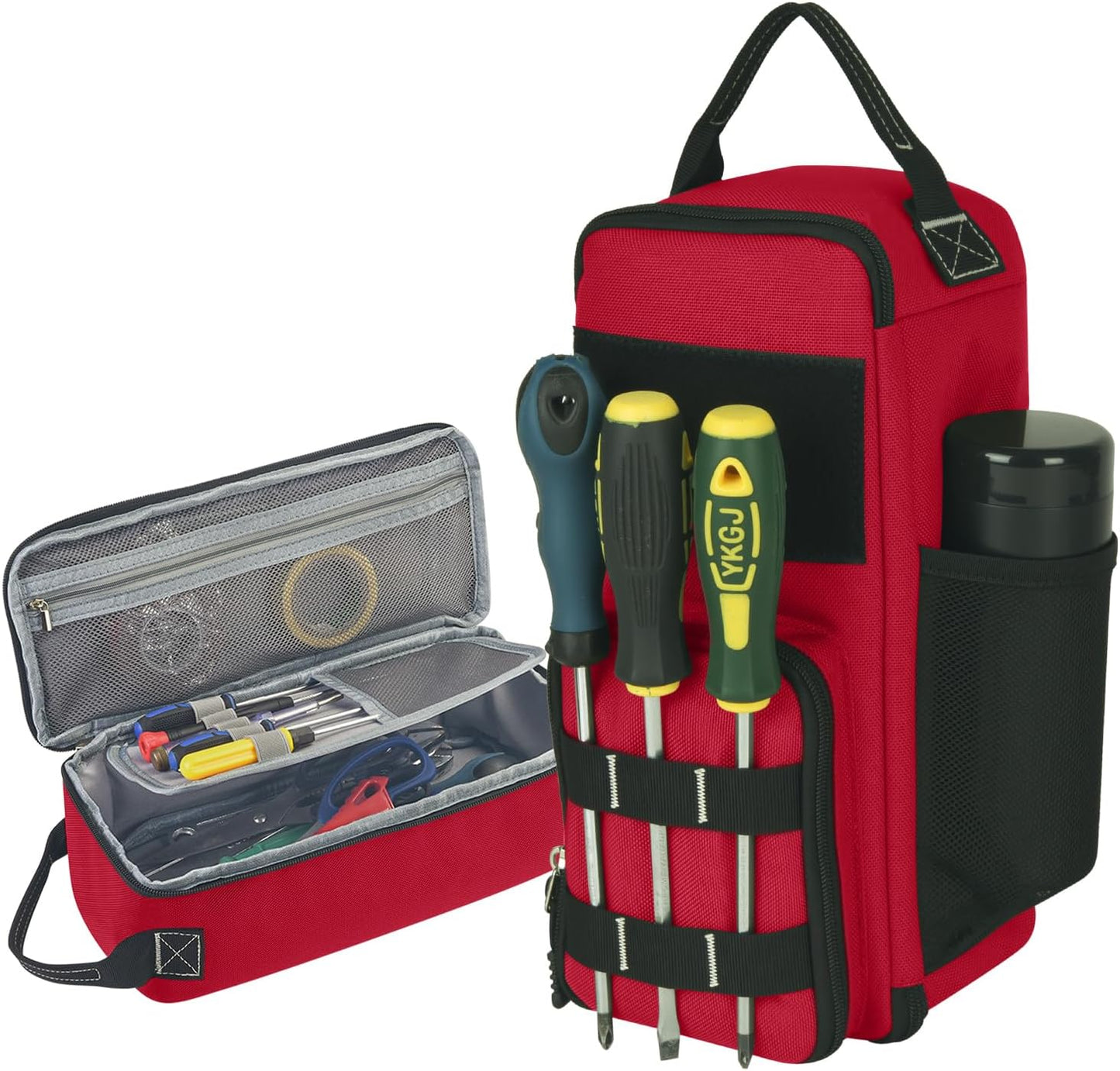 Bolsa herramientas 12.6pulg múltiples bolsillos impermeable rojo