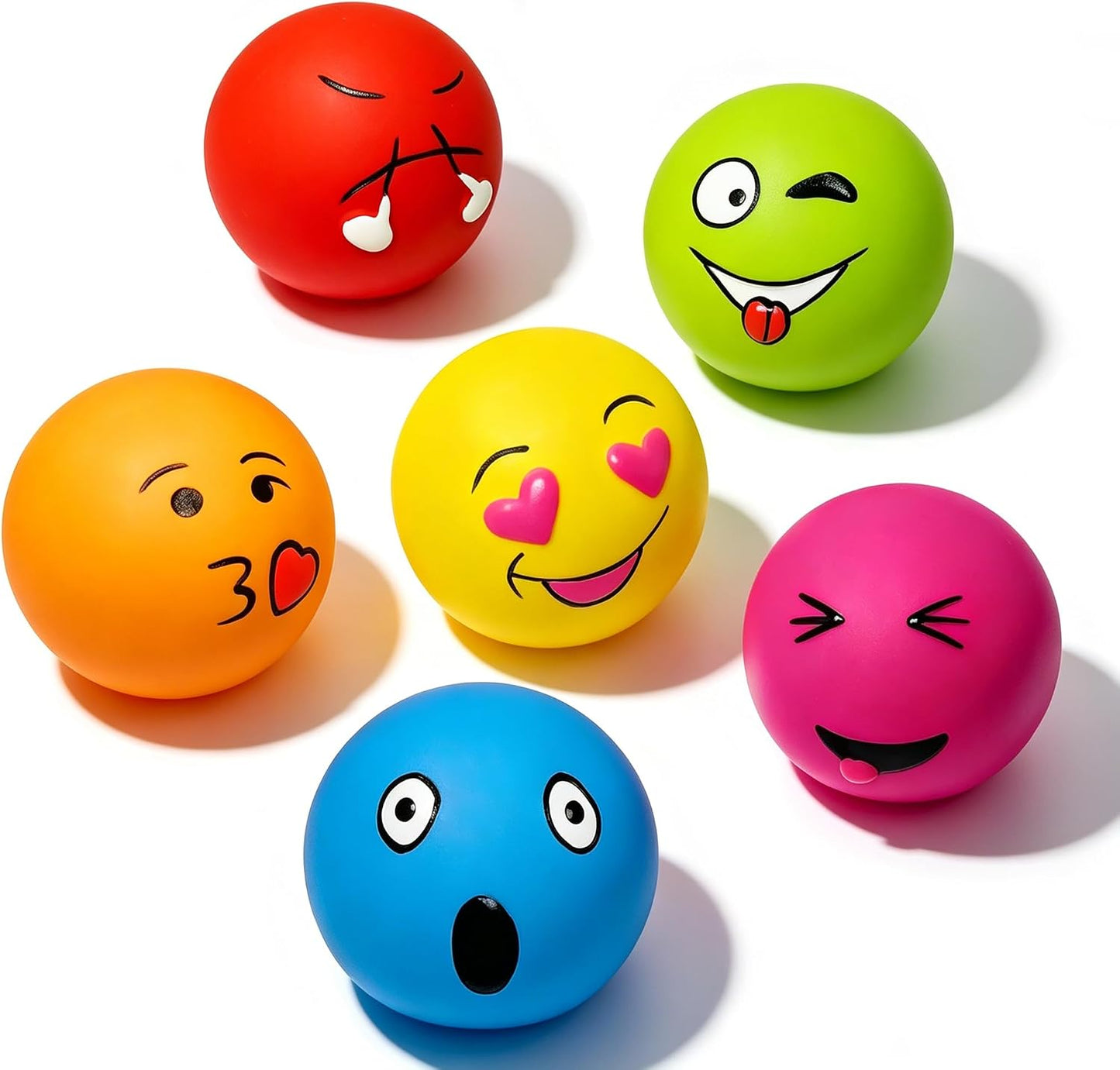 Bolas chirriantes látex perros 6pzas 2pulg surtidos