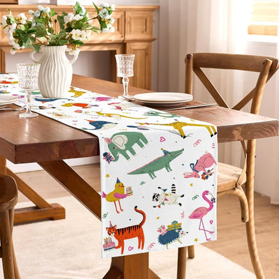 Decoraciones de cumpleaños de animales para fiestas, camino de mesa, safari y selva