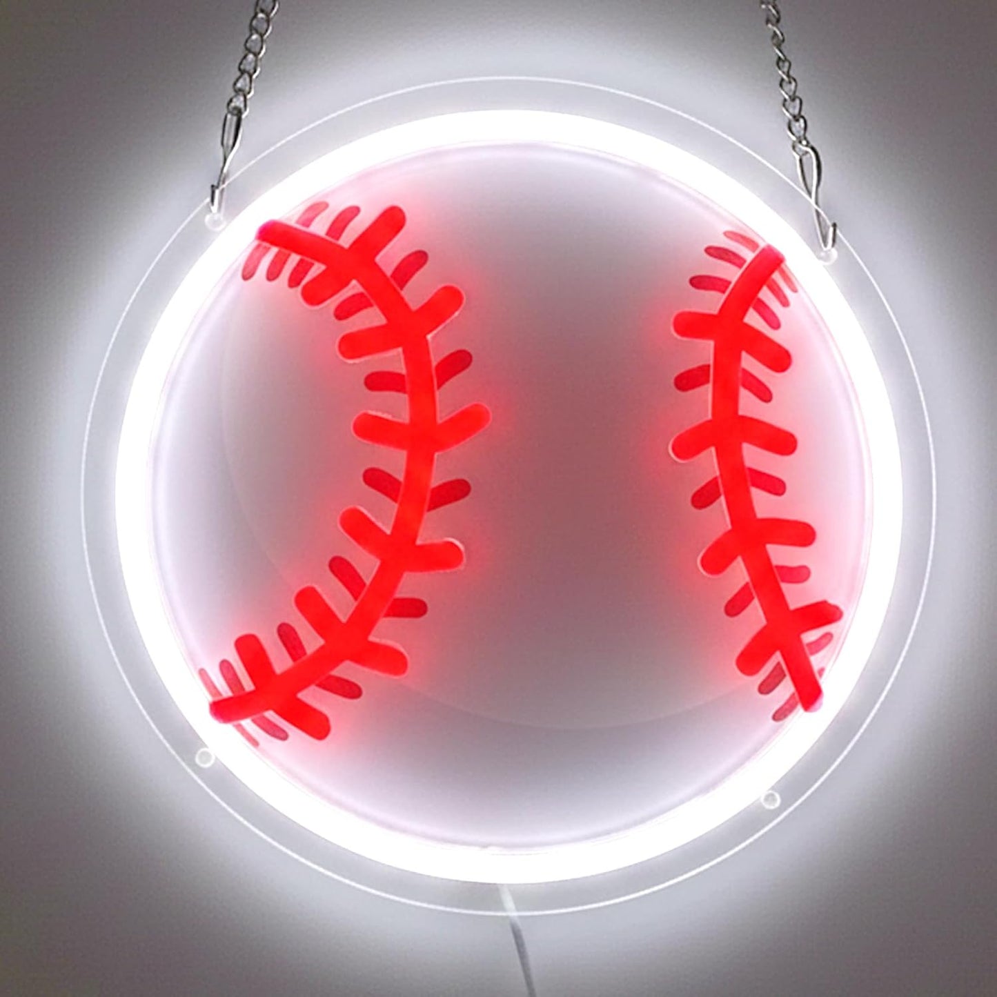 Letrero neón béisbol LED regulable 9x9pulg decoración habitación