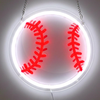 Letrero neón béisbol LED regulable 9x9pulg decoración habitación