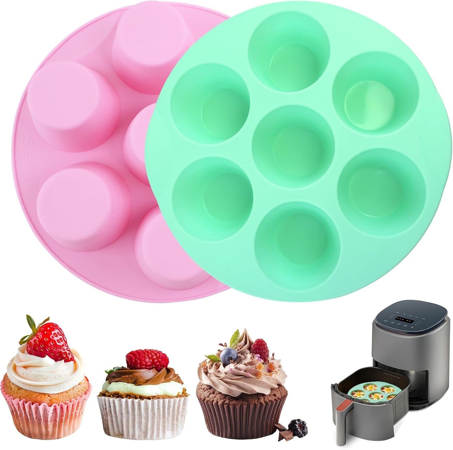 Moldes silicona para mordeduras huevo 7 tazas antiadherente
