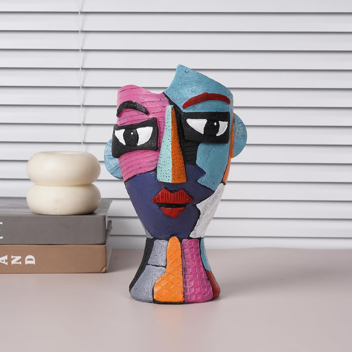 Maceta cara 8.2pulg drenaje jarrón abstracto Picasso para plantas