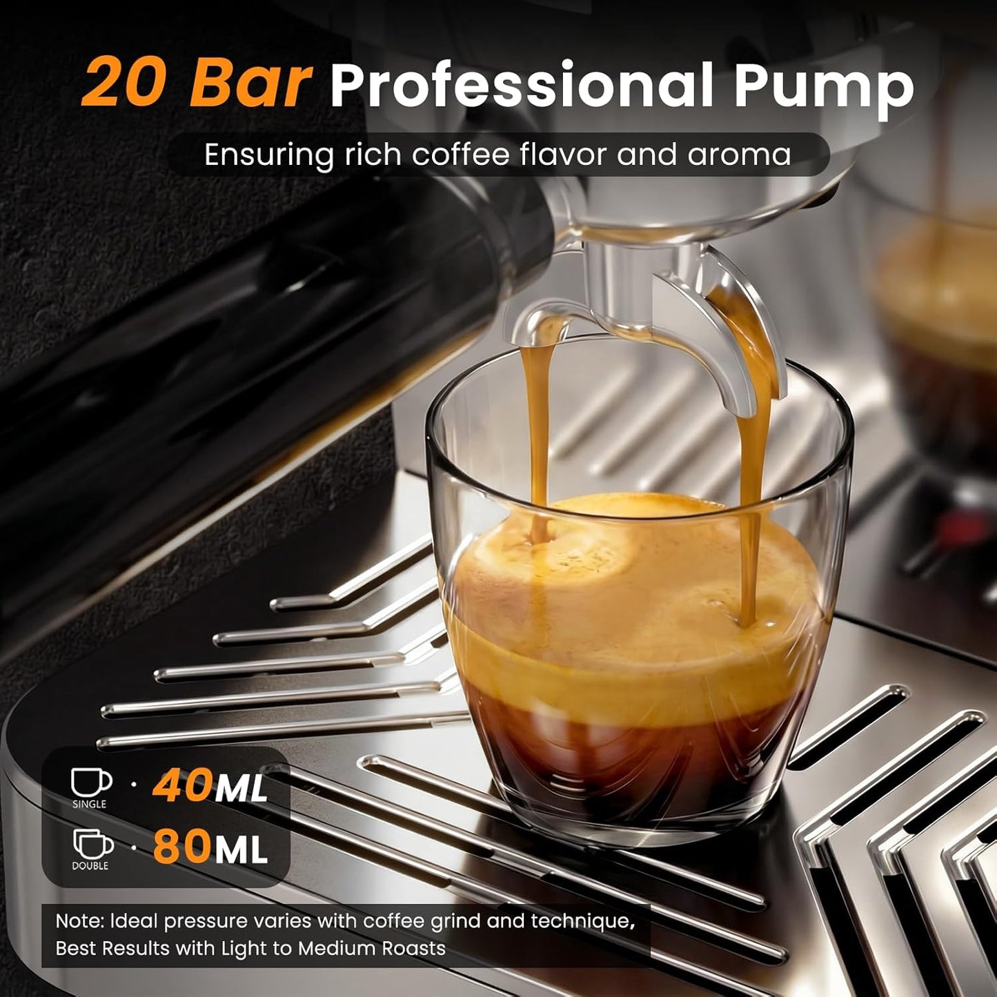 Máquina de café expreso COWSAR con espumador de leche y pantalla LED