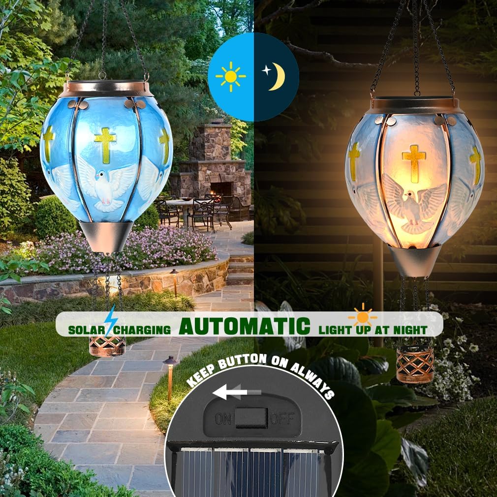 Linterna solar globo aerostático luz parpadeante IP65