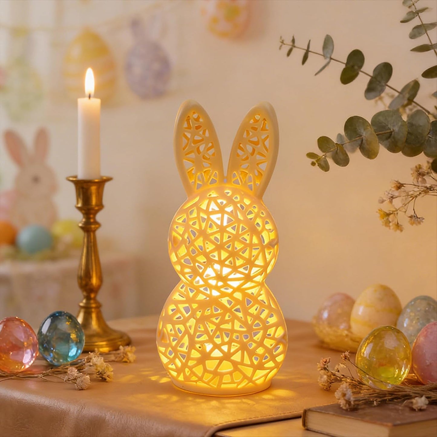 Lámpara de conejo 3D para estantería y oficina