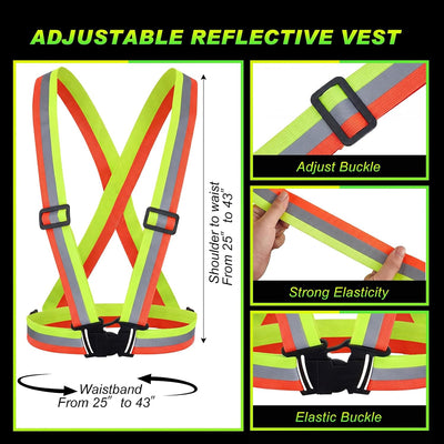 20 Chalecos Reflectantes Alta Visibilidad Correas Ajustables