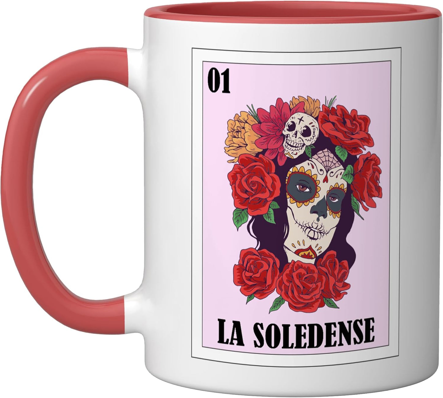 Taza cerámica Funny Soledad de Graciano Sánchez México Rojo/Blanco