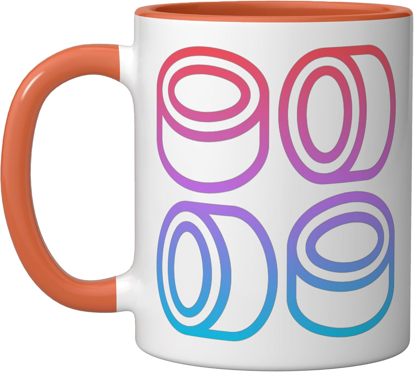 Taza cerámica para pasta Ditalini naranja/blanca