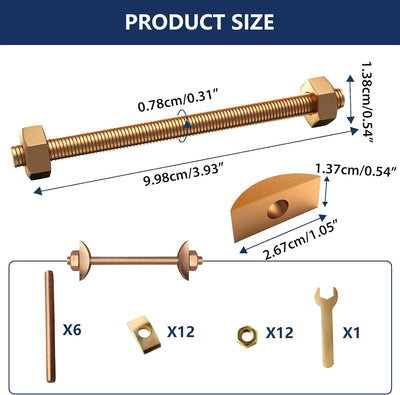 Conectores para muebles M8x100mm 6 Pzas Fijación Pesada