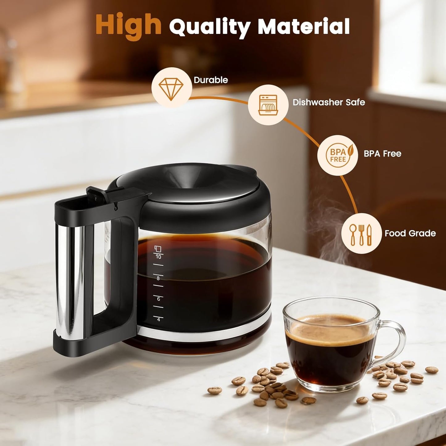 Repuesto jarra vidrio cafetera De'Longhi COM532MKF140