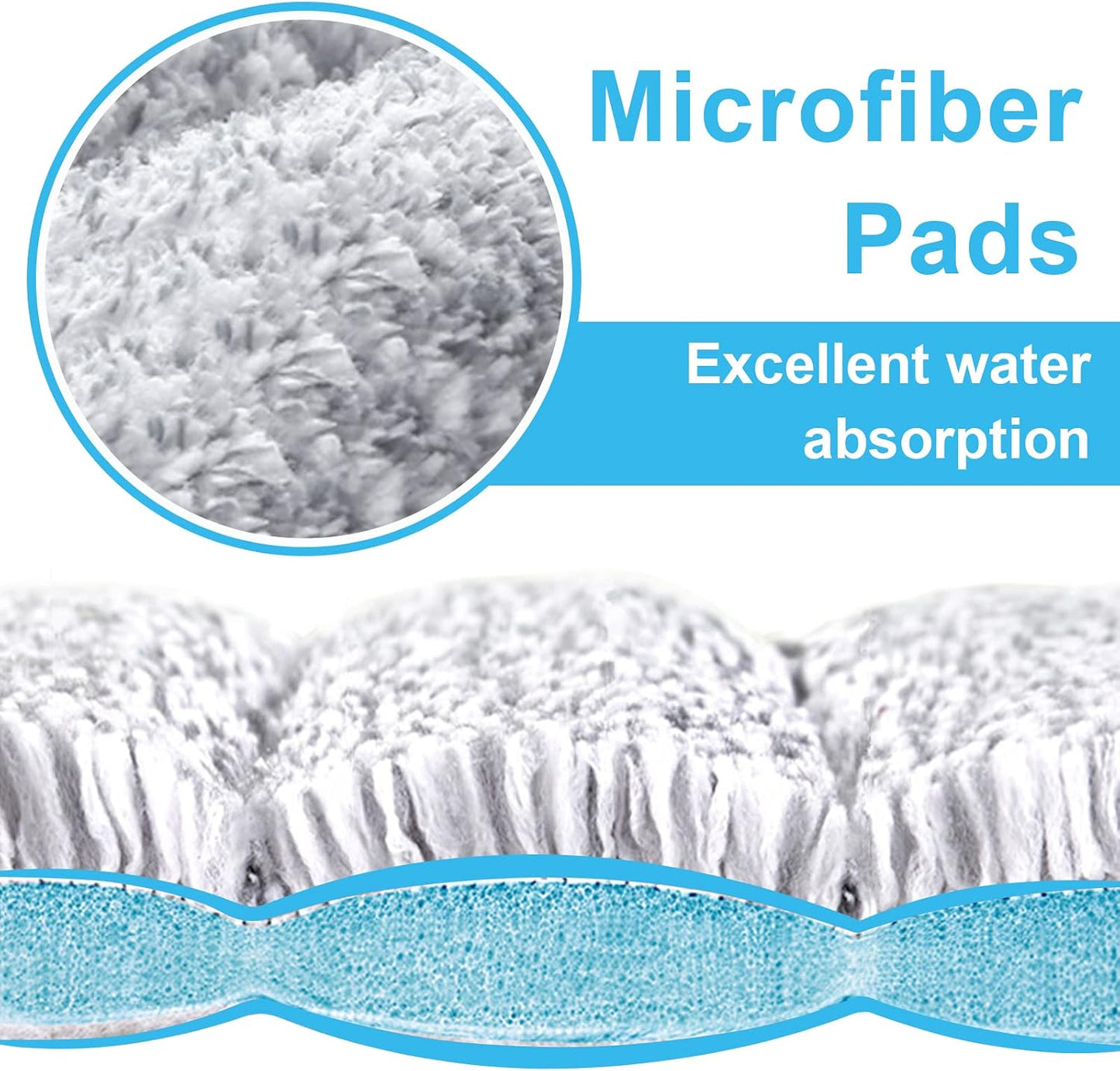 Almohadillas trapeador microfibra lavables 3 pzas