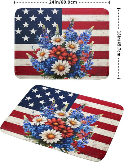 Tapete secador platos flores patrióticas 18x24pulg