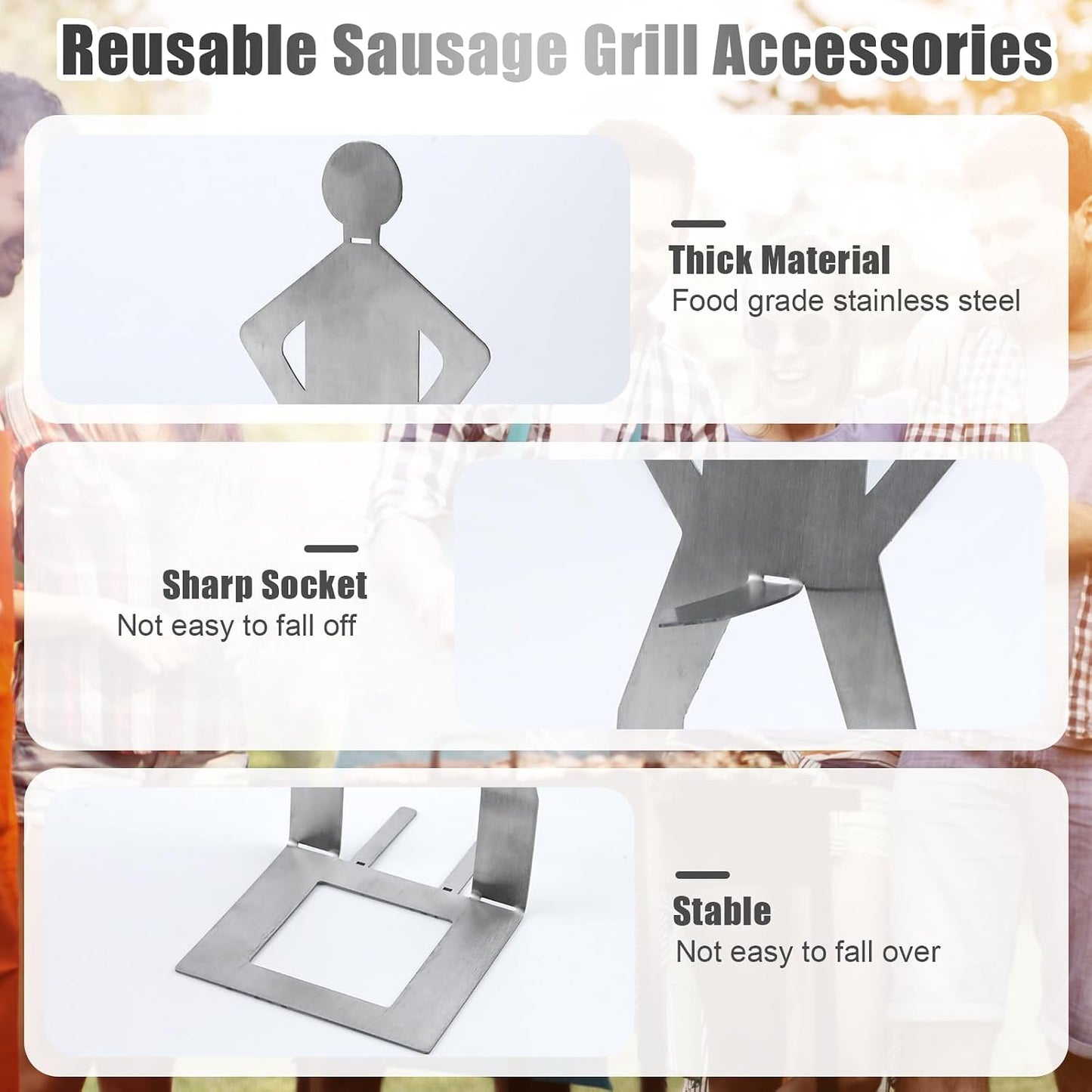 Soporte acero inox para barbacoa 8uds perros calientes