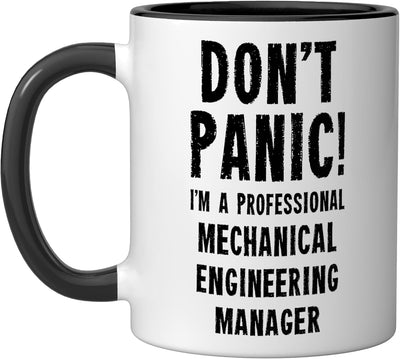 Taza Cerámica Ingeniero Mecánico Negro/Blanco