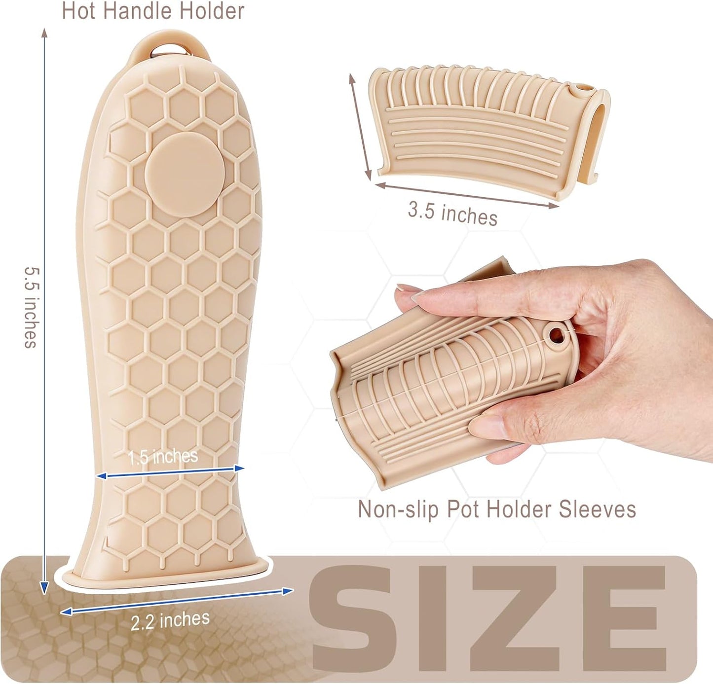 Paquete de 6 soportes para ollas color caqui