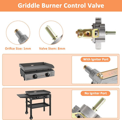 Válvula control quemador parrilla 22pulg pack 2