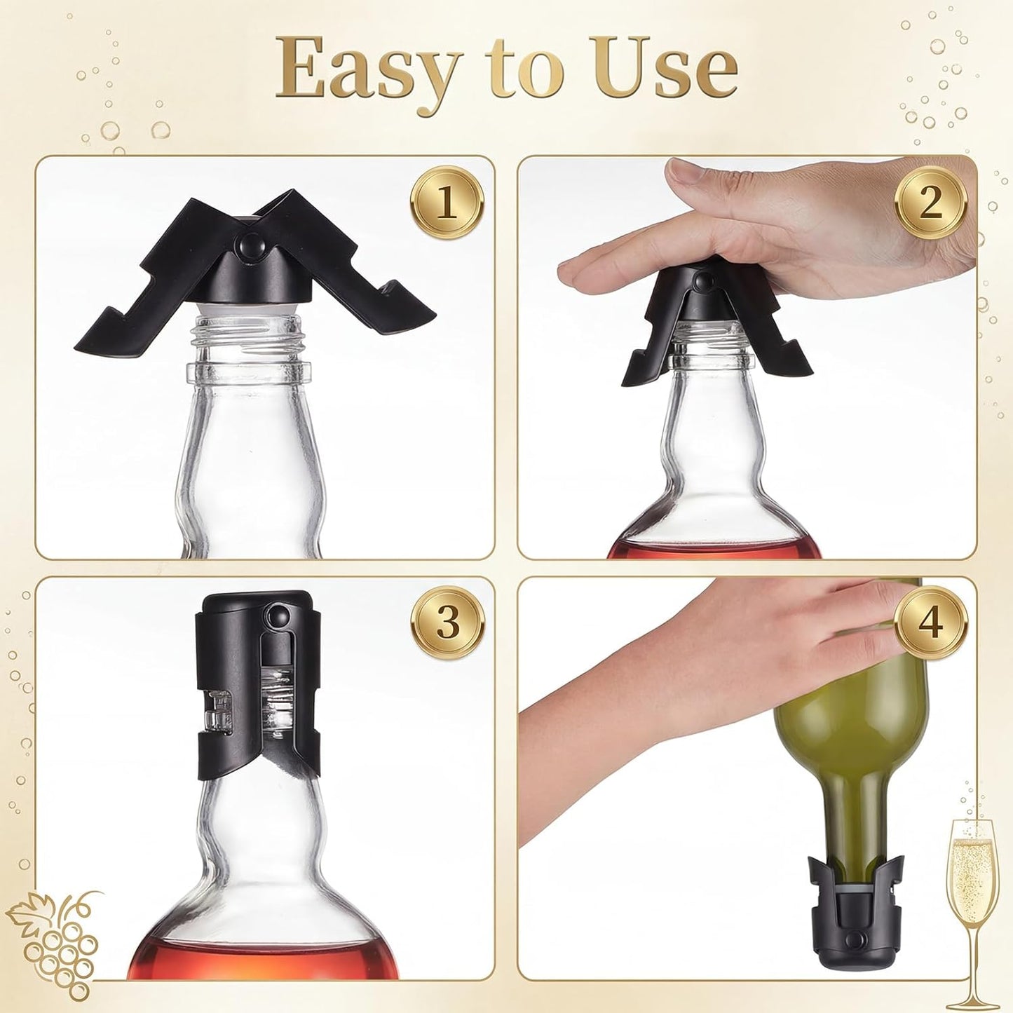 Tapones de acero inoxidable para champán reutilizables