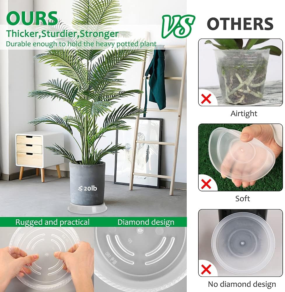 8 Pzas Bandejas Goteo 5pulg Plástico Resistente para Plantas