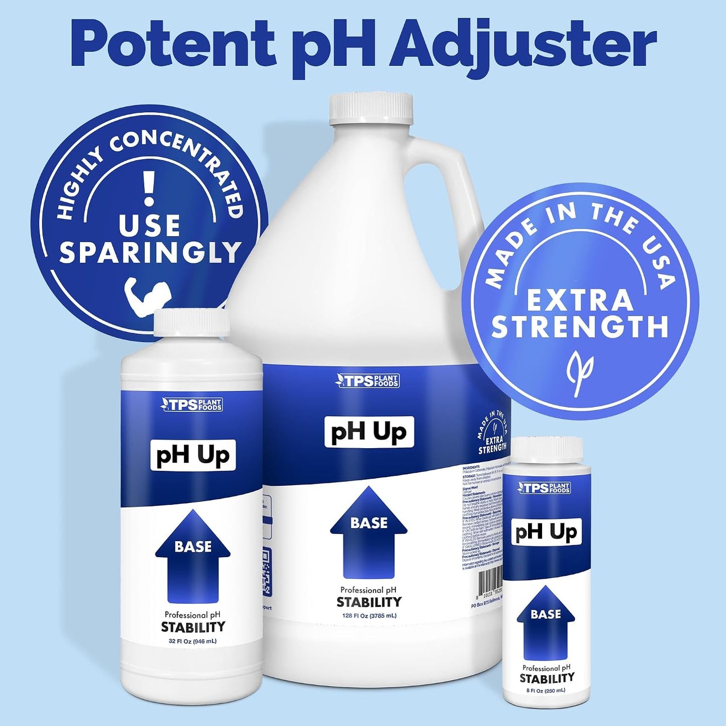 Ajustador pH base profesional para suelo e hidroponía 8.5oz