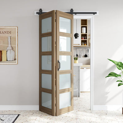 Puerta corredera vidrio esmerilado marrón 48x84 doble