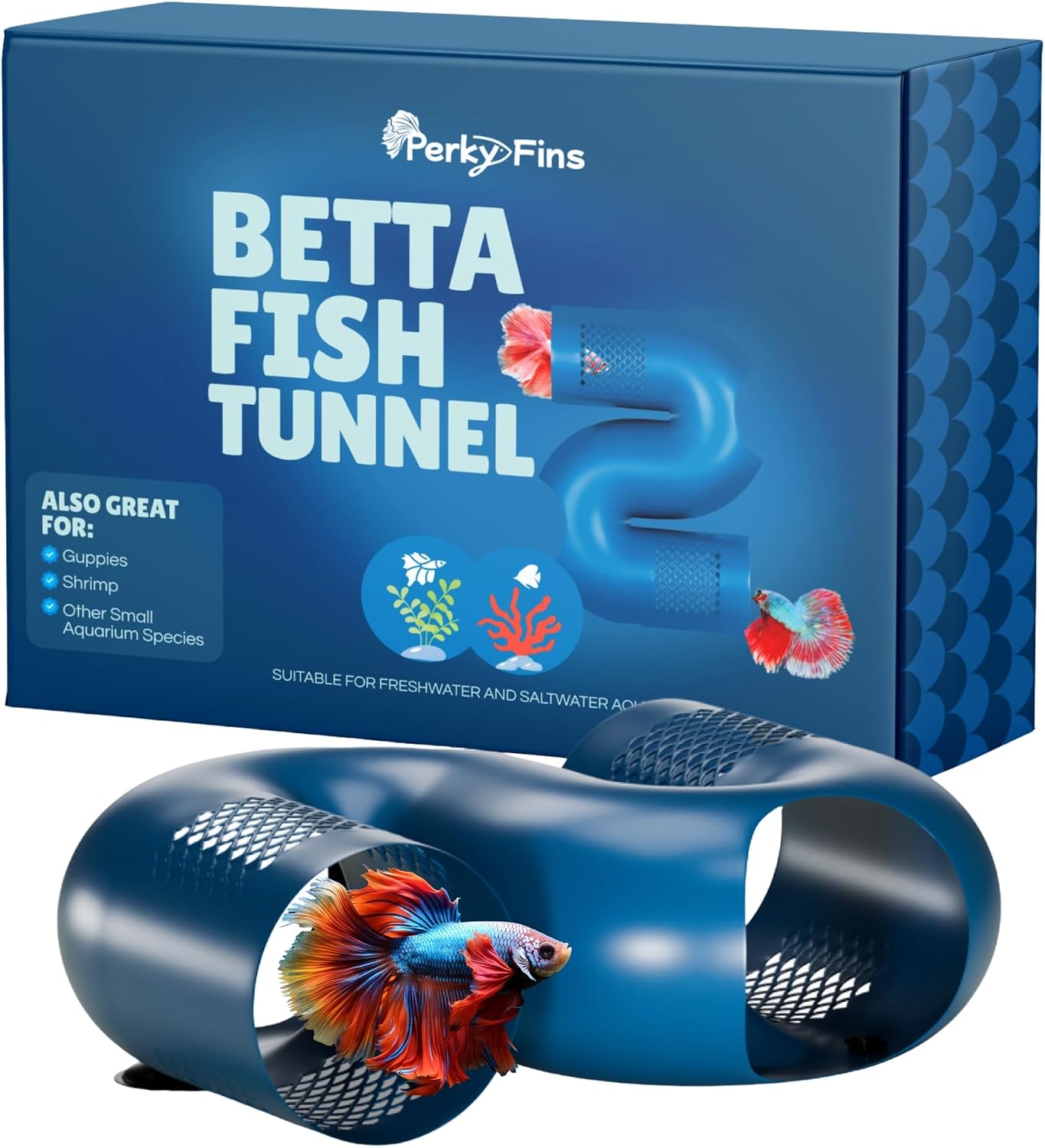 Túnel decorativo para peces Betta y camarones